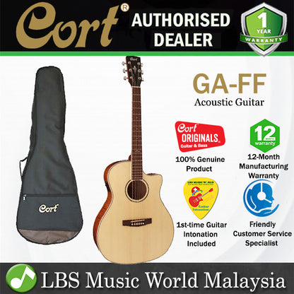 Cort GA-FF Grand Auditorium Spruce Top Acoustic Guitar (GAFF GA FF)