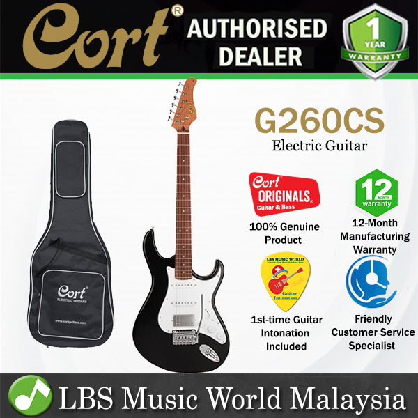 Cort G260CS Double Cutaway Bolt On Swamp Ash SSH Pickup Black Electric Guitar (G 260CS)