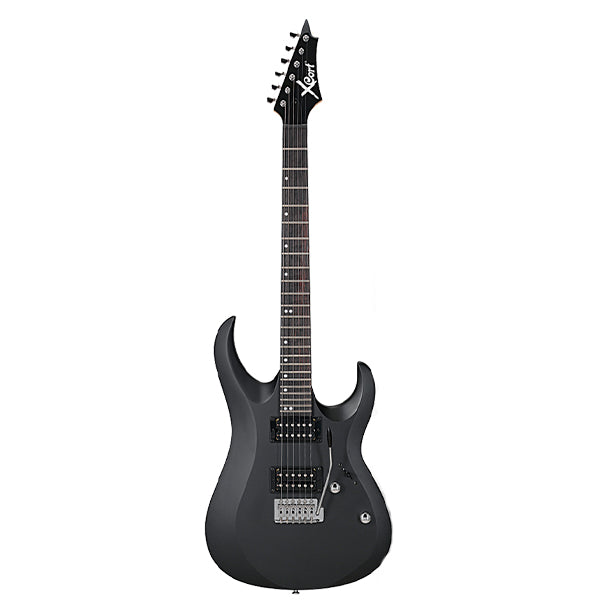 [Discontinued] Cort X-1 Double Cutaway Bolt On Powersound HH Pickup Black Electric Guitar (X1 X 1)