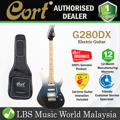 Cort G280DX Double Cutaway Bolt On Flamed Maple Top HSS Pickup Nordic Night Electric Guitar (G280 DX)