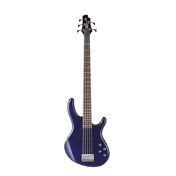 Cort Action Bass V Plus 5 String Double Cutaway Bolt On Poplar Blue Metallic Electric Bass Guitar