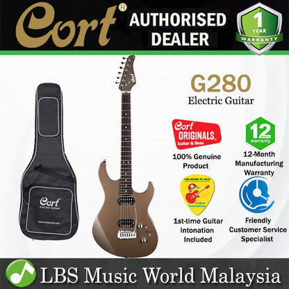 Cort G280 Double Cutaway  Basswood Bolt On HH Pickup Electric Guitar Mocha Bronze Pearl (G 280)
