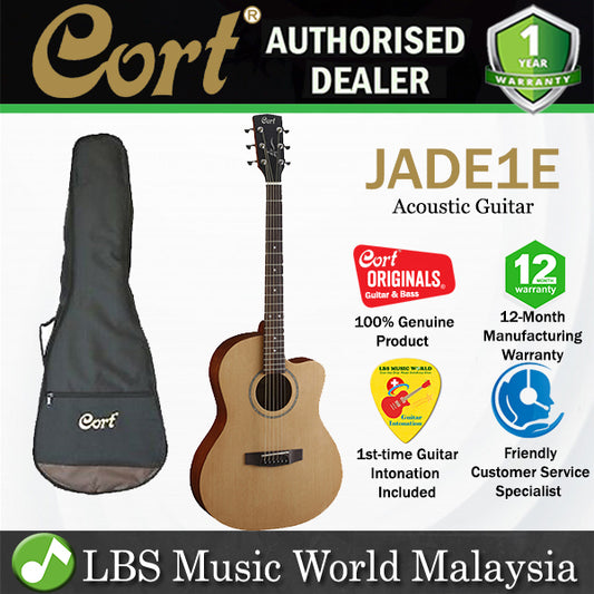 Cort JADE1E Classic Cutaway Spruce Top Acoustic Guitar with Pickup (JADE 1E)