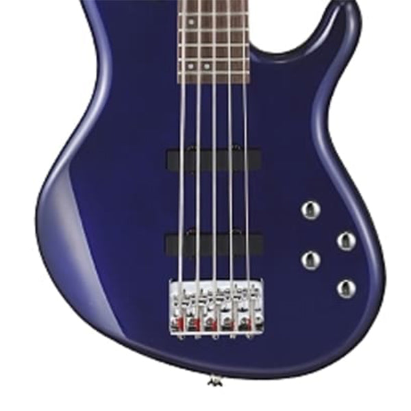 Cort Action Bass V Plus 5 String Double Cutaway Bolt On Poplar Blue Metallic Electric Bass Guitar