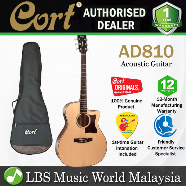 Cort GA10F Grand Auditorium Solid European Spruce Top Acoustic Guitar (GA 10F)