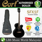 Cort SFX1F Slim Body Depth Solid Spruce Top Acoustic Guitar with Pickup Black (SFX 1F)