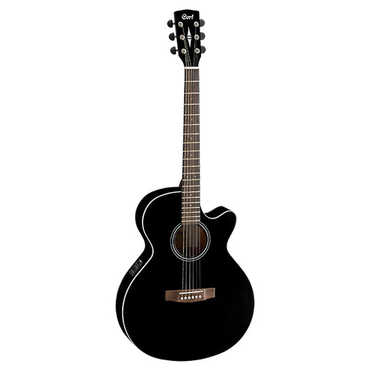 Cort SFX1F Slim Body Depth Solid Spruce Top Acoustic Guitar with Pickup Black (SFX 1F)