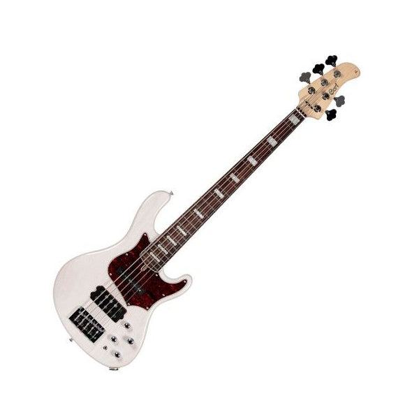 Cort GB75 5 String Double Cutaway Bolt On Swamp Ash Electric Bass Guitar White Blonde (GB 75)