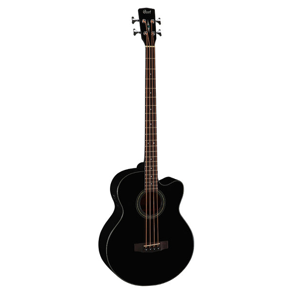 Cort SJB5F Acoustic Bass Deep Body Depth Solid Spruce Top Acoustic Bass Guitar with Pickup Black  (SJB 5F)