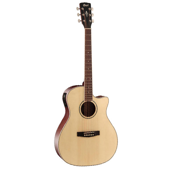 Cort GA-MEDX Grand Auditorium Cutaway Spruce Top Acoustic Guitar with Bag (GAMEDX GA MEDX)
