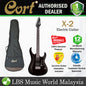[Discontinued] Cort X-2 Double Cutaway Solid Maple Bolt on Basswood HH Pickup Black Electric Guitar (X2 X 2)
