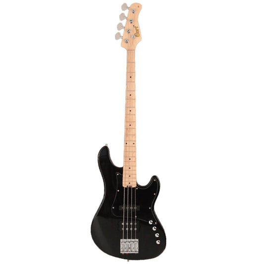 Cort GB74JH 4 String Double Cutaway Bolt On Swamp Ash Electric Bass Guitar Trans Black (GB74 JH)