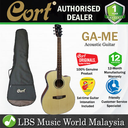 Cort GA-ME Grand Auditorium Spruce Top Acoustic Guitar (GAME GA ME)
