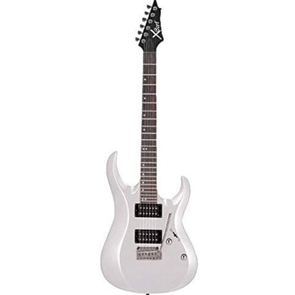 [Discontinued] Cort X-2 Double Cutaway Solid Maple Bolt on Basswood HH Pickup White Electric Guitar (X2 X 2)