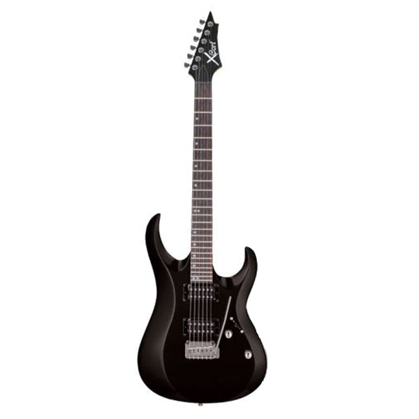 [Discontinued] Cort X-2 Double Cutaway Solid Maple Bolt on Basswood HH Pickup Black Electric Guitar (X2 X 2)