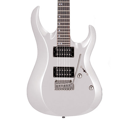[Discontinued] Cort X-2 Double Cutaway Solid Maple Bolt on Basswood HH Pickup White Electric Guitar (X2 X 2)