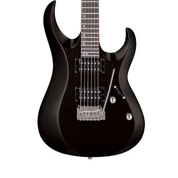[Discontinued] Cort X-2 Double Cutaway Solid Maple Bolt on Basswood HH Pickup Black Electric Guitar (X2 X 2)