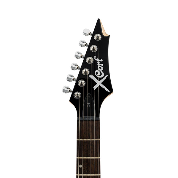[Discontinued] Cort X-2 Double Cutaway Solid Maple Bolt on Basswood HH Pickup Black Electric Guitar (X2 X 2)