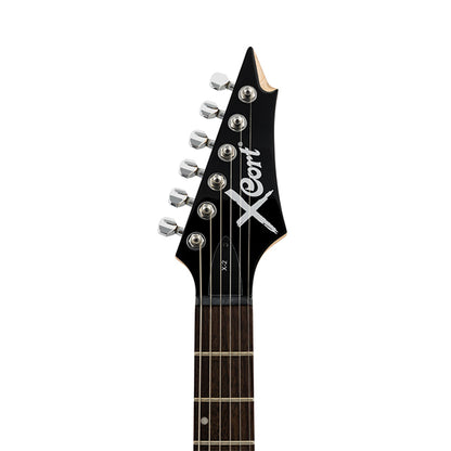 [Discontinued] Cort X-2 Double Cutaway Solid Maple Bolt on Basswood HH Pickup Black Electric Guitar (X2 X 2)