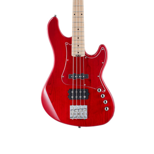 Cort GB75JH 5 String Double Cutaway Bolt On Swamp Ash Electric Bass Guitar Trans Red (GB75 JH)