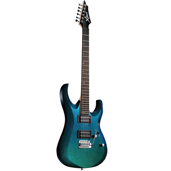 [Discontinued] Cort X-1 Double Cutaway Bolt On Powersound HH Pickup Blue Chameleon Electric Guitar (X1 X 1)