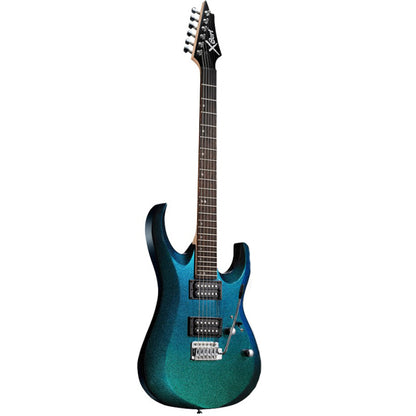 [Discontinued] Cort X-1 Double Cutaway Bolt On Powersound HH Pickup Blue Chameleon Electric Guitar (X1 X 1)