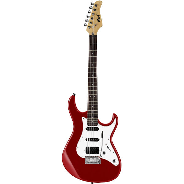 Cort G220 Double Cutaway Bolt On Basswood Powersound HSS Pickup Red Electric Guitar (G 220)