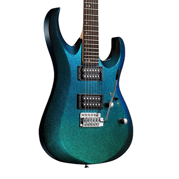 [Discontinued] Cort X-1 Double Cutaway Bolt On Powersound HH Pickup Blue Chameleon Electric Guitar (X1 X 1)