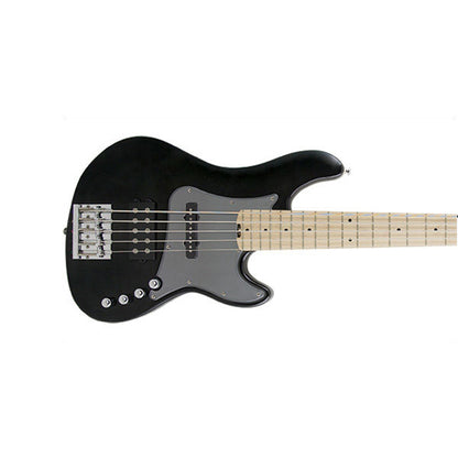 Cort GB75JH 5 String Double Cutaway Bolt On Swamp Ash Electric Bass Guitar Trans Black (GB75 JH)