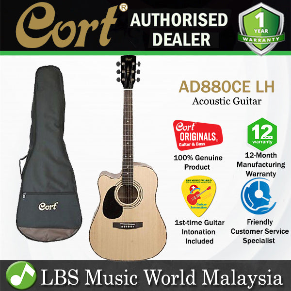 Cort AD880CE LH Dreadnought Cutaway Spruce Top Left Handed Acoustic Guitar (AD880CELH)
