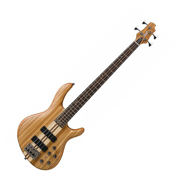 Cort A4 Custom-Z 4-String Double Cutaway Neck Thru Zebrawood Electric Bass Guitar With Case