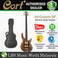 Cort A4 Custom SP 4 String Double Cutaway Spalted Maple Top Electric Bass Guitar with Case