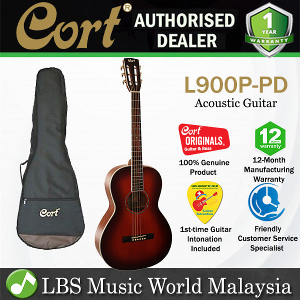 Cort L900P-PD Parlor Solid Cedar Top Acoustic Guitar (L900PPD L900P PD)