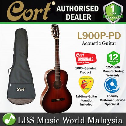 Cort L900P-PD Parlor Solid Cedar Top Acoustic Guitar (L900PPD L900P PD)