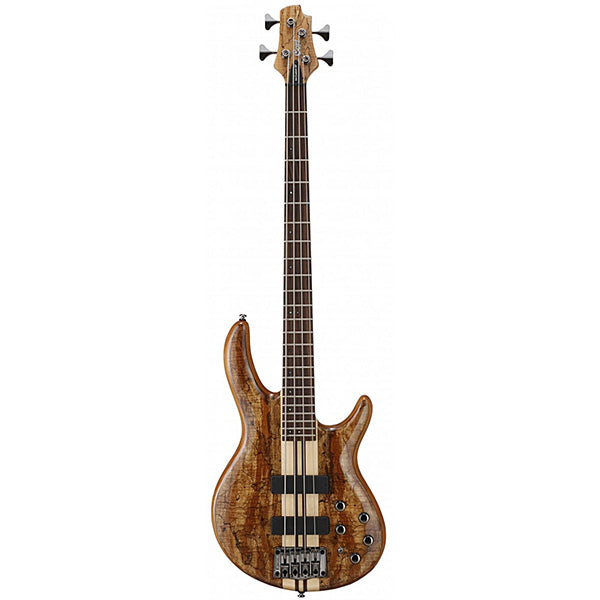 Cort A4 Custom SP 4 String Double Cutaway Spalted Maple Top Electric Bass Guitar with Case