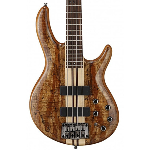 Cort A4 Custom SP 4 String Double Cutaway Spalted Maple Top Electric Bass Guitar with Case