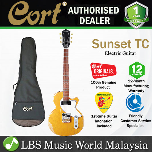 Cort Sunset TC Bolt On Ash Duncan Single Coil Pickup Worn Butter Blonde Electric Guitar