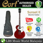 Cort Sunset II Single Cutaway Chambered Mahogany Maple Top HH Pickup Electric Guitar Candy Apple Red (SunsetII)