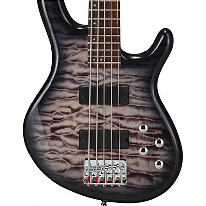 Cort Action V DLX 4 String Double Cutaway Bolt On Agathis Faded Gray Burst Electric Bass Guitar (VDLX)
