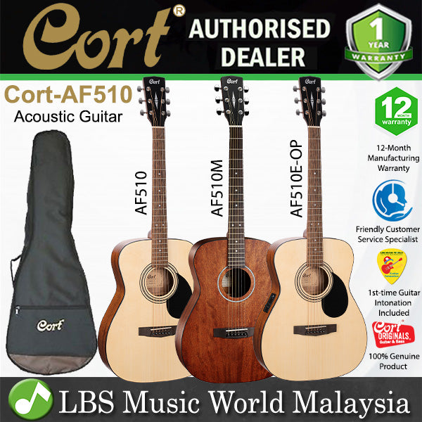 Cort AF510 Concert Spruce Top Acoustic Guitar With Merbau fingerboard - Open Pore (AF 510)