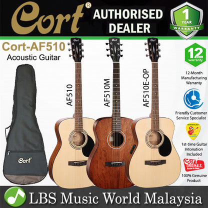 Cort AF510 Concert Spruce Top Acoustic Guitar With Merbau fingerboard - Open Pore (AF 510)