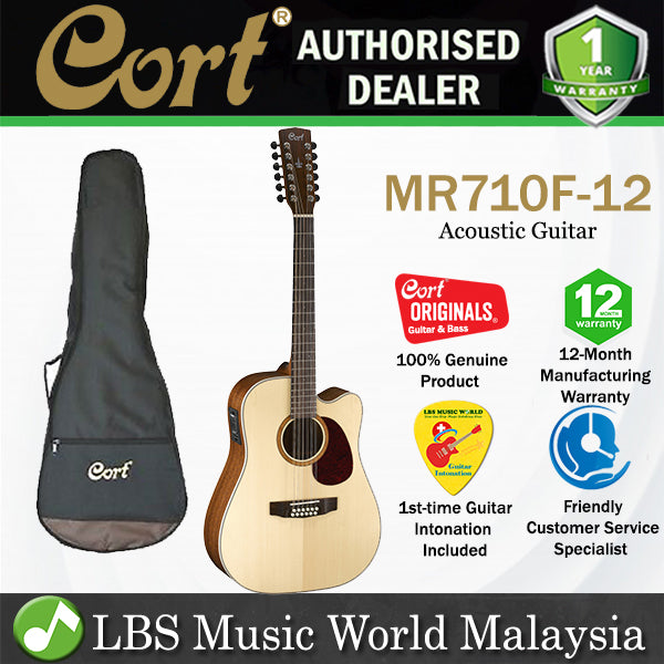 [Discontinued] Cort MR710F-12 Dreadnought Solid Sitka Spruce Top Acoustic Guitar with Pickup (MR710F12 MR710F 12)