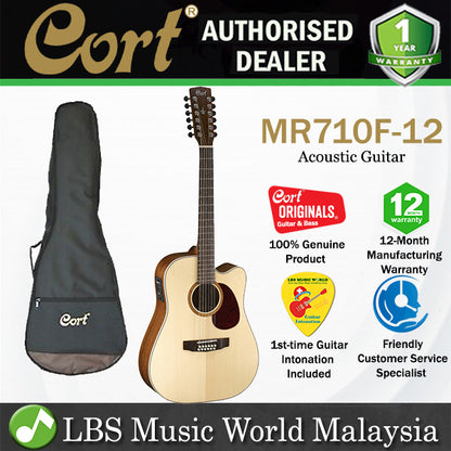 [Discontinued] Cort MR710F-12 Dreadnought Solid Sitka Spruce Top Acoustic Guitar with Pickup (MR710F12 MR710F 12)