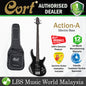 Cort Action A 4 String Double Cutaway Bolt On G4 Solid Body Trans Black Electric Bass Guitar