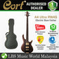 Cort A4 Ultra RWAS 4 String Double Cutaway Neck Thru Rosewood Electric Bass Guitar with Case