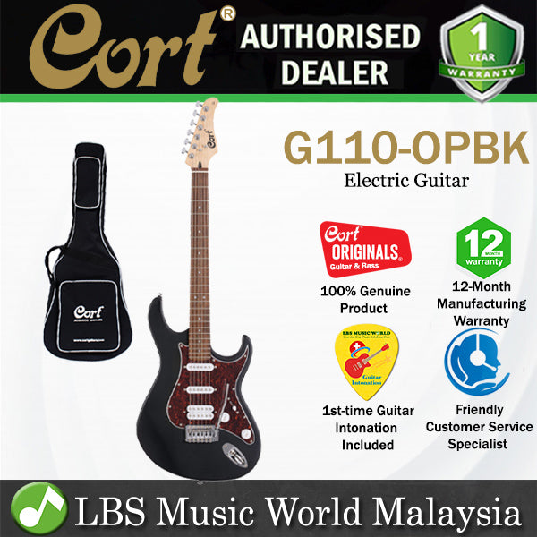 Cort G110 Double Cutaway Poplar Humbucker 2 Single Coil Pickup Electric Guitar - Open Pore Black (G 110 OPBK)