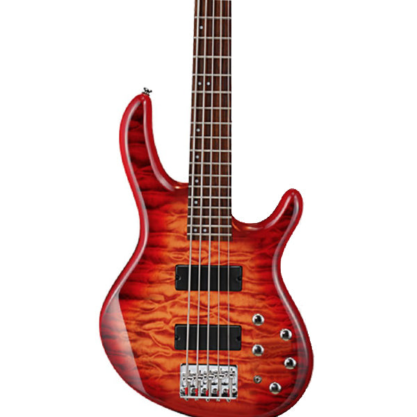 Cort Action DLX Plus 4 String Double Cutaway Bolt On Poplar Body Cherry Red Electric Bass Guitar