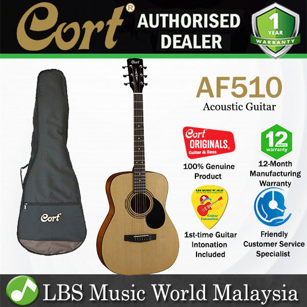 Cort AF510 Concert Spruce Top Acoustic Guitar With Merbau fingerboard - Open Pore (AF 510)
