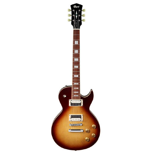 Cort CR300 Cutaway Maple Top EMG Fat55 Pickup Aged Vintage Burst Electric Guitar (CR 300)