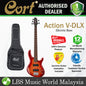 Cort Action V DLX 4 String Double Cutaway Bolt On Agathis Cherry Red Sunburst Electric Guitar (VDLX)